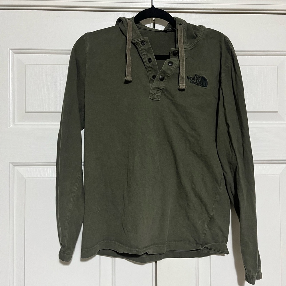 The North Face hoodie olive green